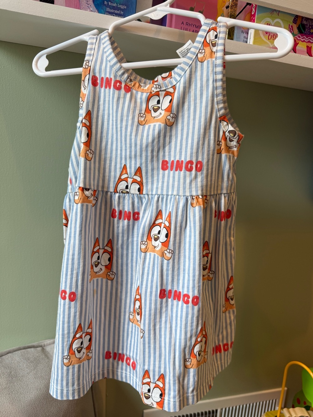 H&M Bluey 'Bingo' Character Printed Cotton Dress